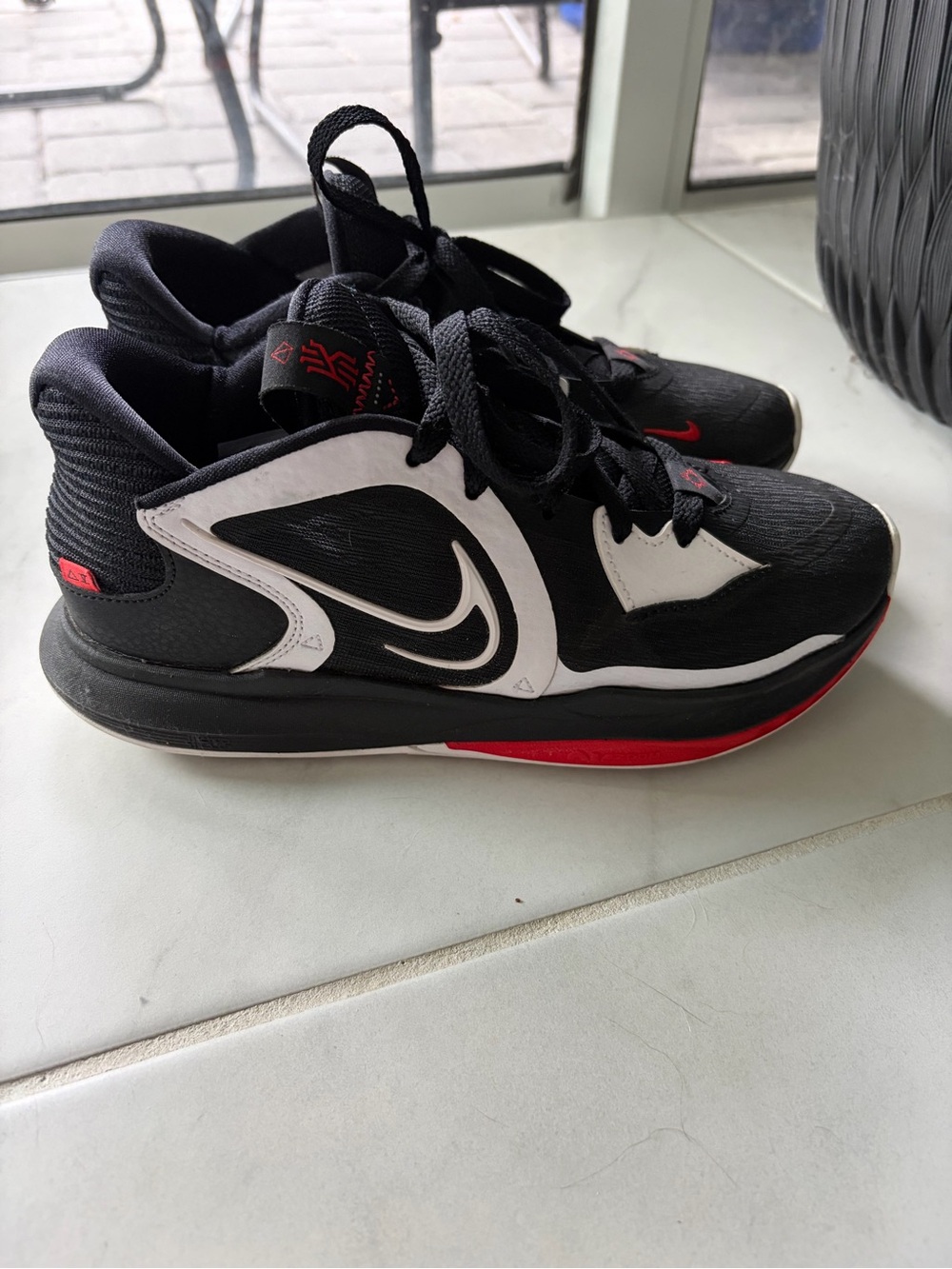 Kyrie Nike Black White Red Athletic Sneakers